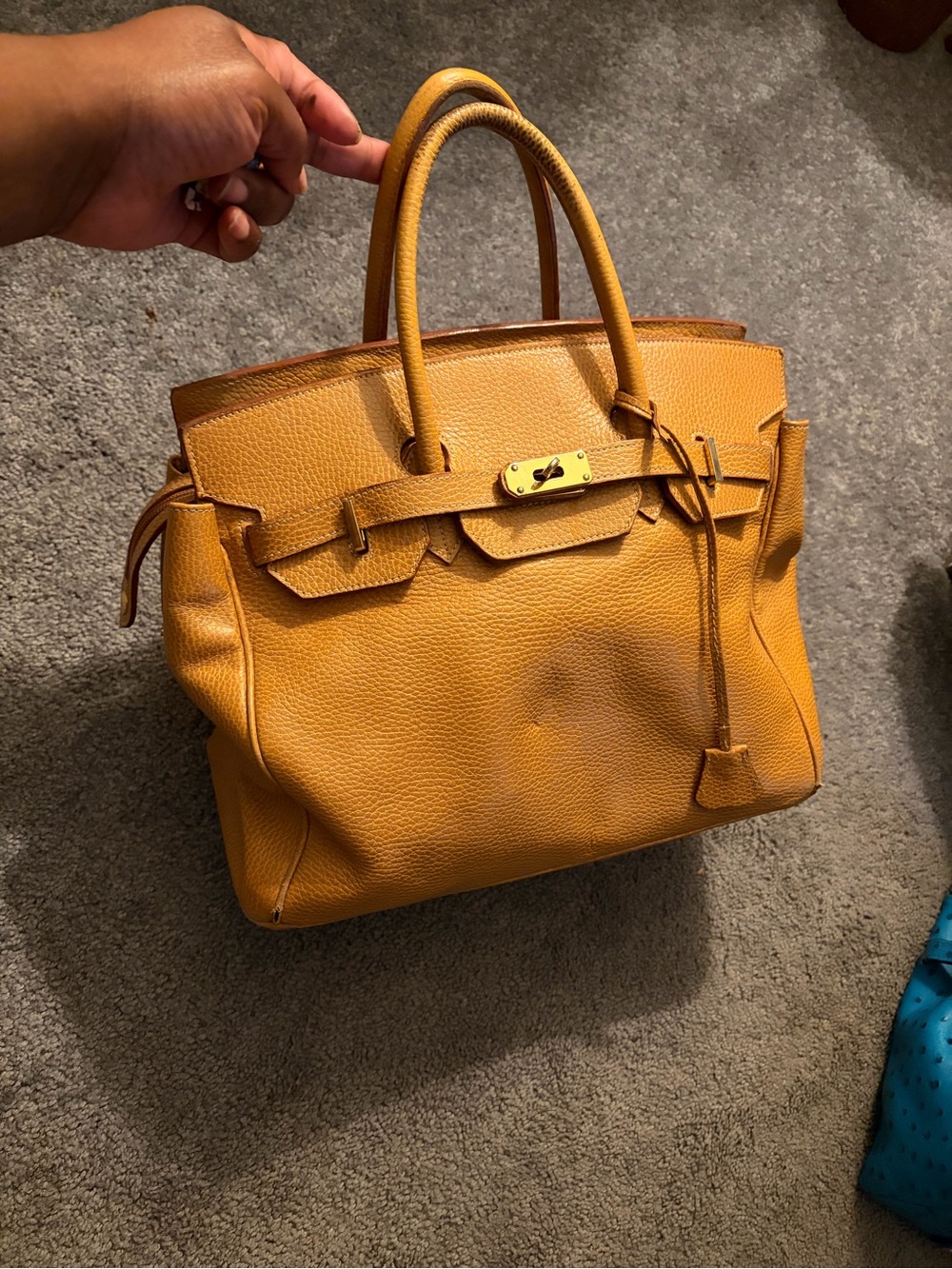 Leather Brown Top-Handle Tote Bag